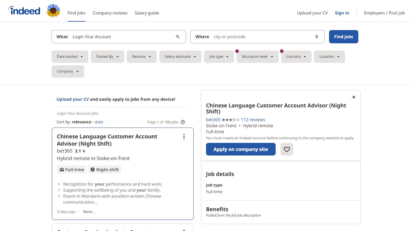 Login Your Account Jobs - 2022 | Indeed.com